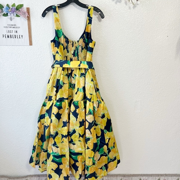 🎀NWT Anthropologie Hutch Alice Belted Floral-Print Midi Dress - Picture 8 of 11